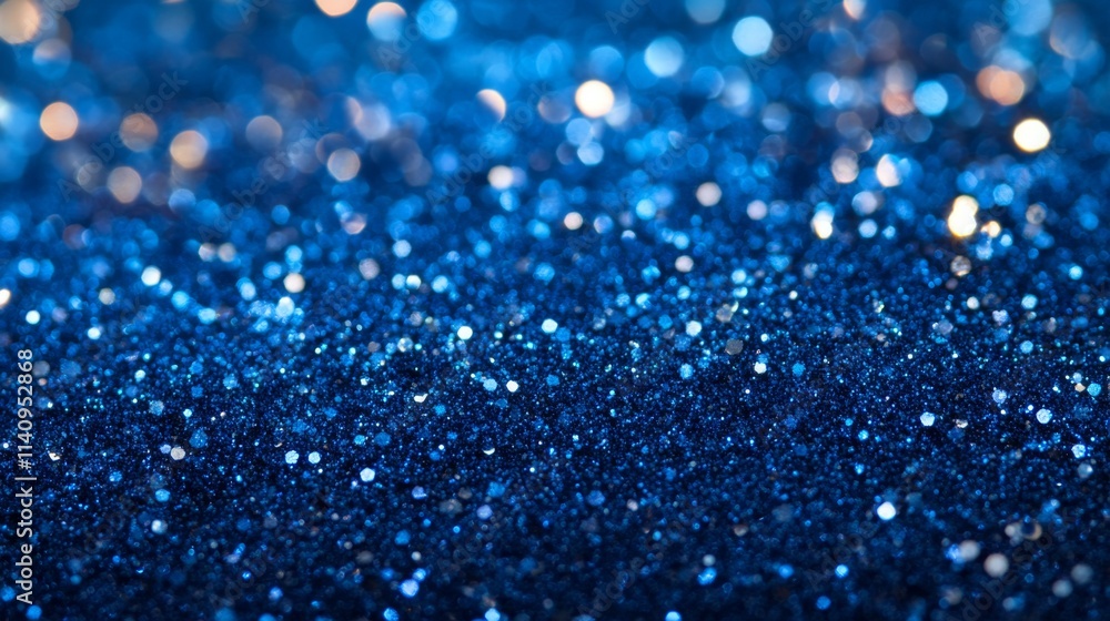 Shimmering blue glitter texture with glowing bokeh lights Shimmering blue glitter texture with glowing bokeh lights