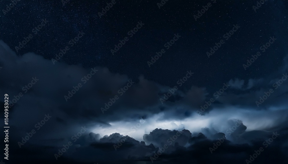 Noctilucent clouds floating in a dark sky Noctilucent clouds floating in a dark sky