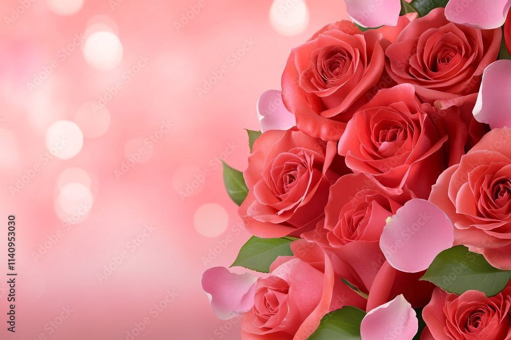 Romantic Valentine's Day Banner with Heart-shaped Balloons Romantic Valentine's Day Banner with Heart-shaped Balloons