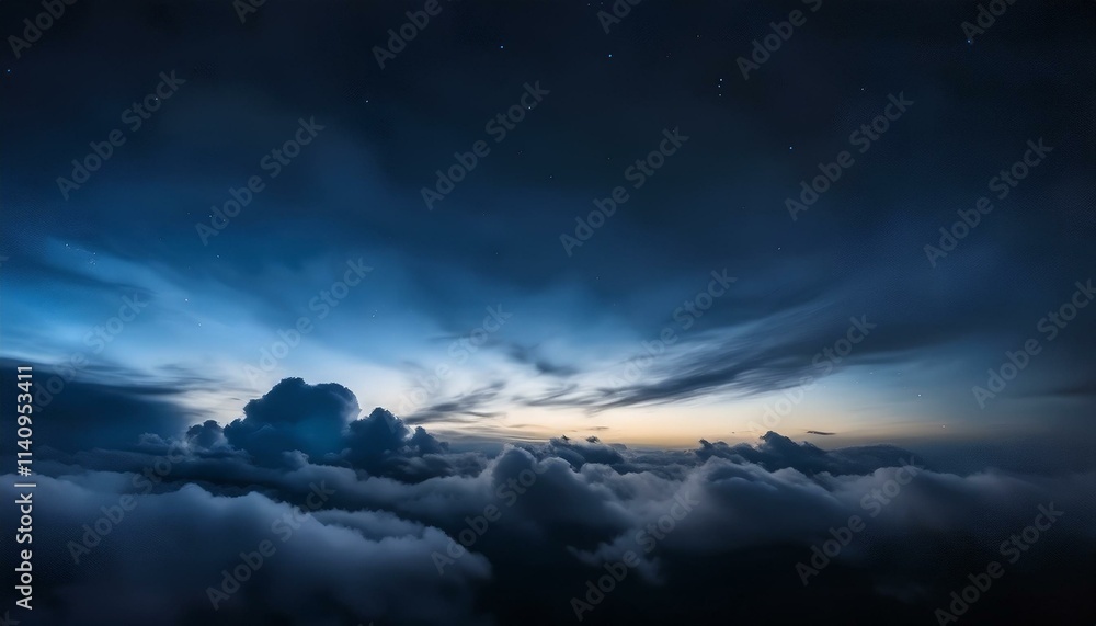 Noctilucent clouds floating in a dark sky Noctilucent clouds floating in a dark sky