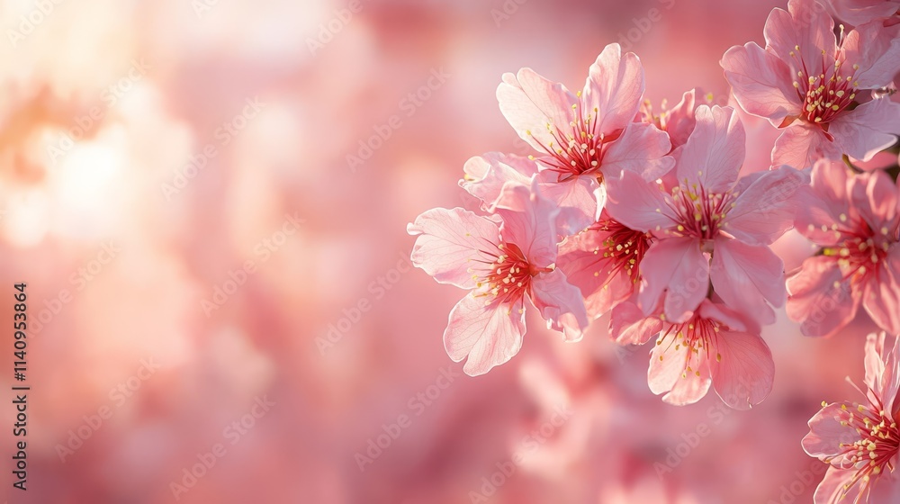 A bunch of pink flowers that are on a tree A bunch of pink flowers that are on a tree
