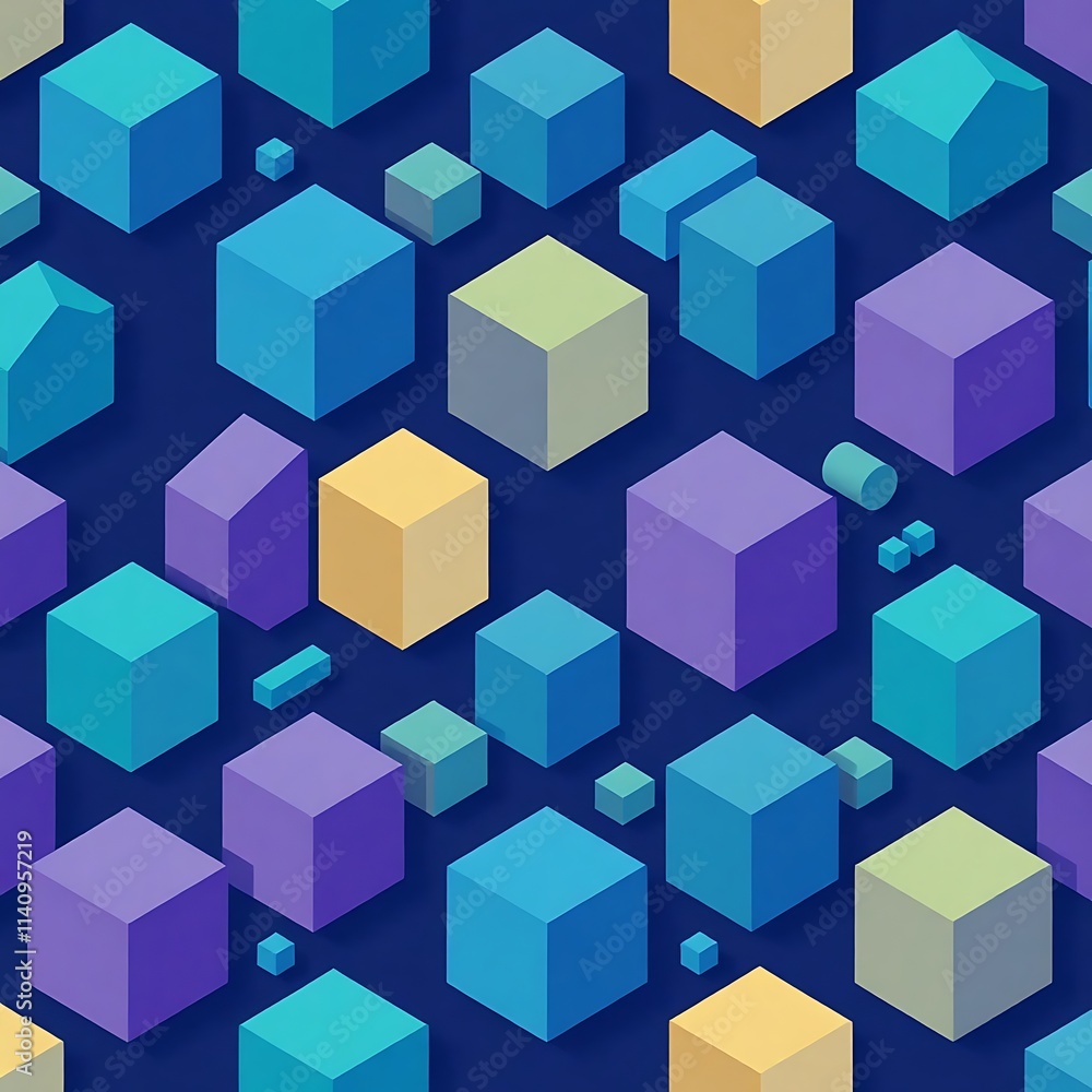 Geometric Cubism Seamless Pattern Geometric Cubism Seamless Pattern
