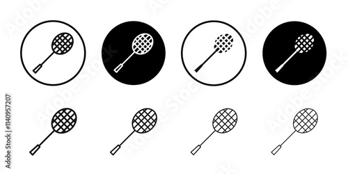 Badminton racquet icon Simple thin outline
