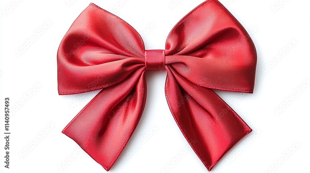 A large red bow on a white background A large red bow on a white background