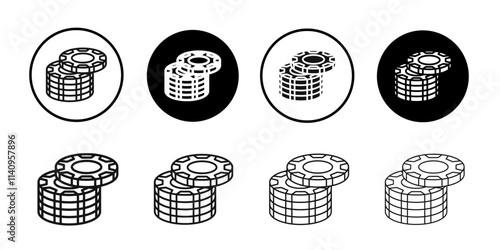 Casino chips icon Simple thin outline