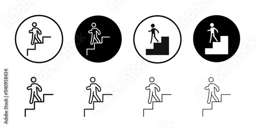 Downstairs icon Simple thin outline