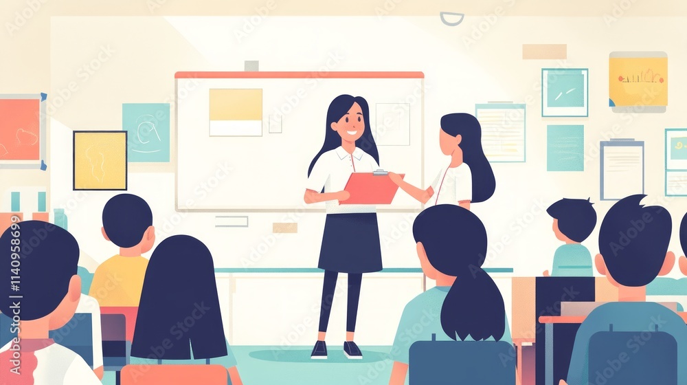 Students engaged in a classroom presentation, fostering collaboration and learning. Students engaged in a classroom presentation, fostering collaboration and learning.
