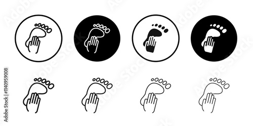 hand and foot icon Simple thin outline