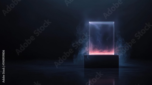 A dark room with a glowing, glowing, glowing, glowing, glowing, glowing, glowing