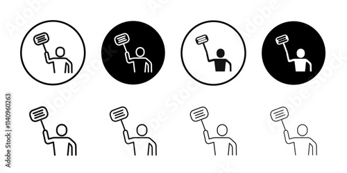 Protest banner in hand icon Simple thin outline
