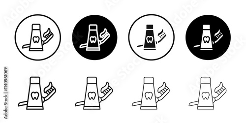 tooth brush icon Simple thin outline