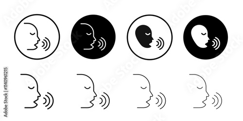 Voice recognition icon Simple thin outline