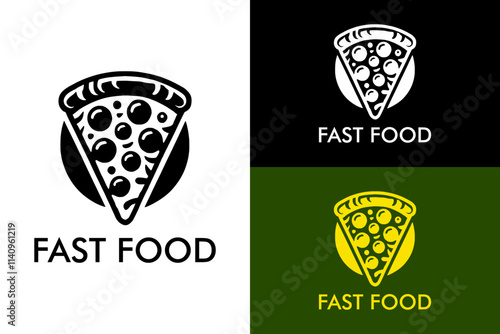 cut piece circle with a slice of pizza, pepperoni, tomato, chicken, beef, meat, meal, fast food chain logo, cheese, fajita, pizza restaurant, abstract logo