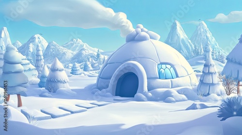 Cartoon Snow Igloo photo