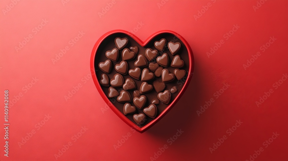 Chocolate candies in heart-shaped box on isolated background for Valentine's Day Chocolate candies in heart-shaped box on isolated background for Valentine's Day