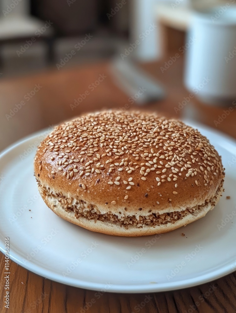 homemade burger with sesame seeds and flax homemade burger with sesame seeds and flax