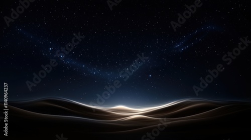 A dark sky with a few stars and a bright light in the middle