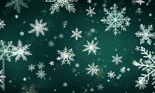Wallpaper Mural Background texture: snowflakes on a green background. Festive decoration for gift wrapping. Beautiful New Year and Christmas patterns with drawings. Torontodigital.ca