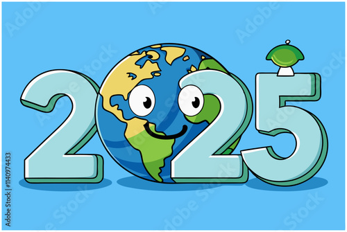 Celebrate Earth Day 2025 with a cheerful planet and vibrant message