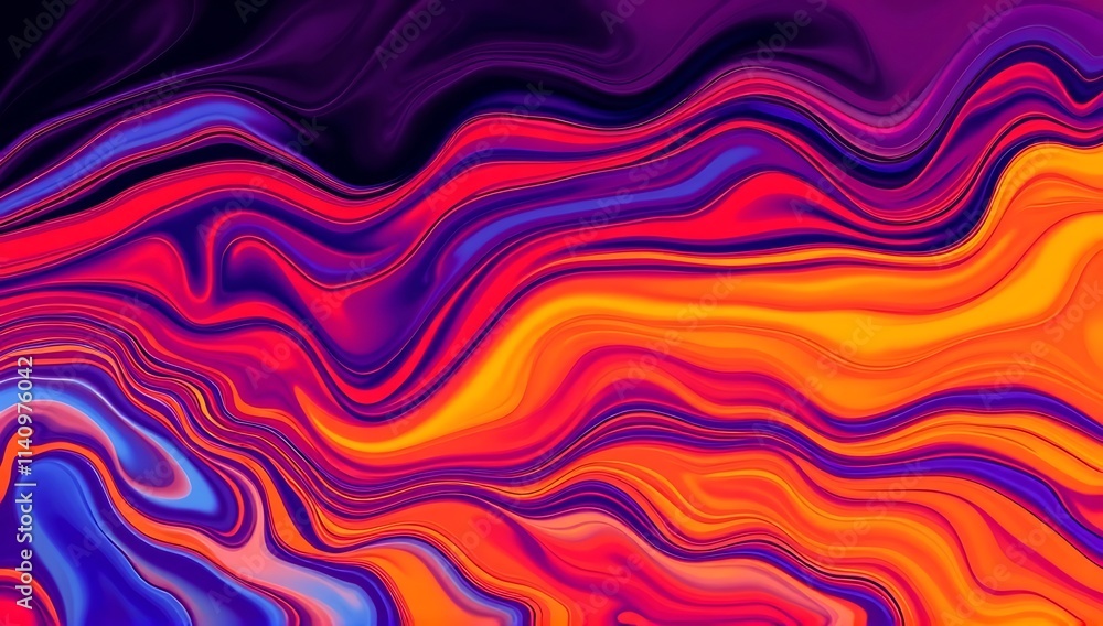 Abstract Vibrant Swirling Color Waves Design Abstract Vibrant Swirling Color Waves Design