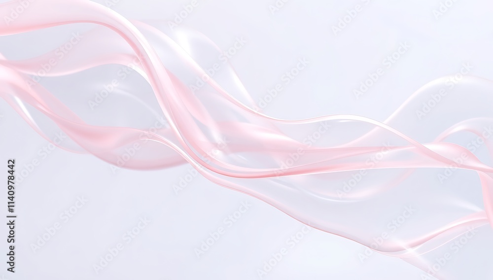Pale Pink Fabric Swirls on Light Gray Background Pale Pink Fabric Swirls on Light Gray Background