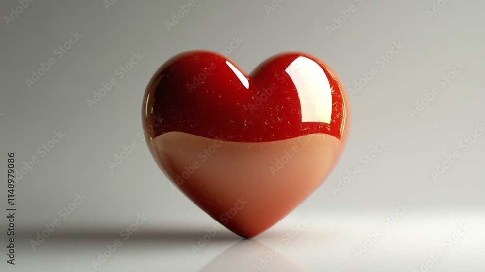 A Shiny Red Heart Shape Object Is Displayed A Shiny Red Heart Shape Object Is Displayed