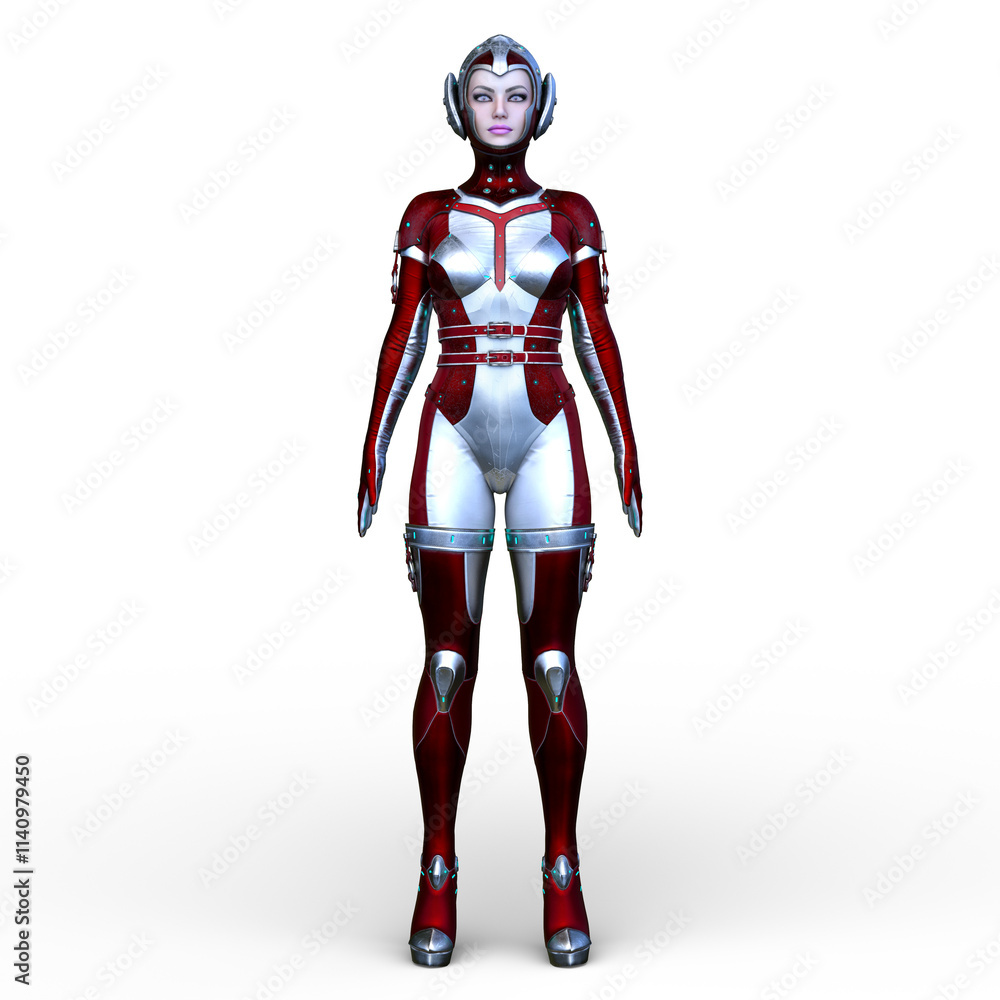 サイバーウーマン　3DCGレンダリング