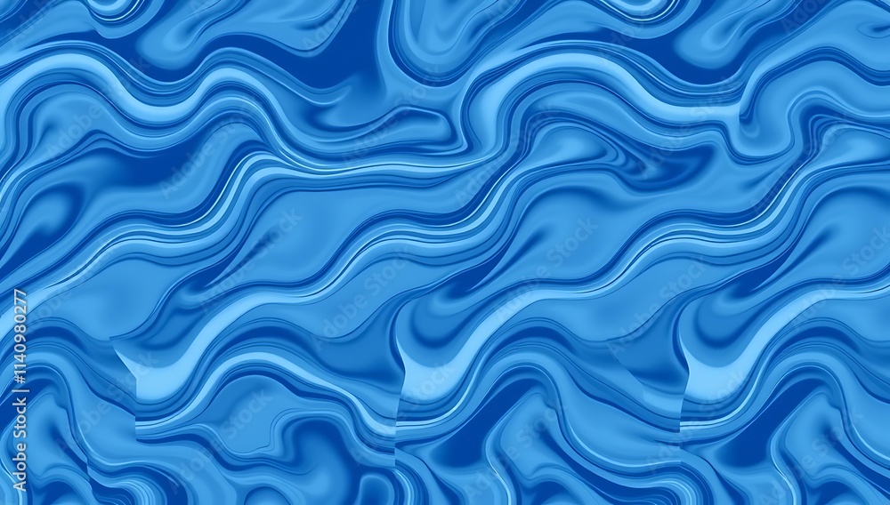 Abstract Blue Swirling Wave Pattern Design