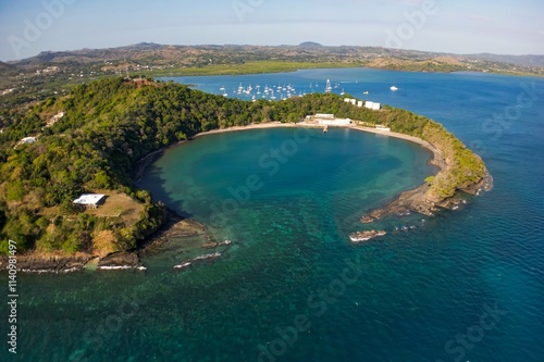 Volcanic crater of Nosy Be island, Crater bay, Madagascar, Aerial view