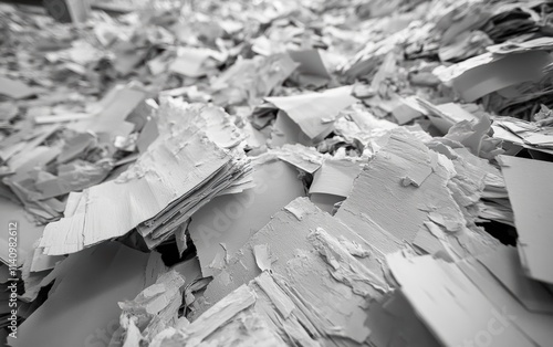 A chaotic pile of shredded paper, a grayscale abstract of destruction and forgotten secrets. The texture speaks volumes.