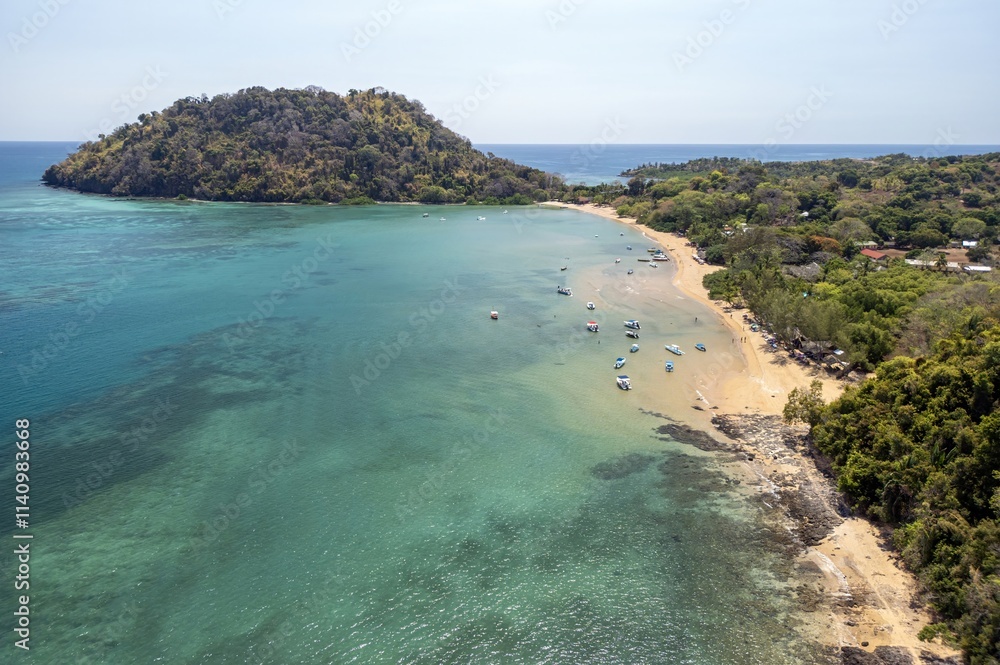 Fototapeta premium Beautiful islands of Madagascar – Nosy Sakatia - Near Nosy Be, Aerial view 