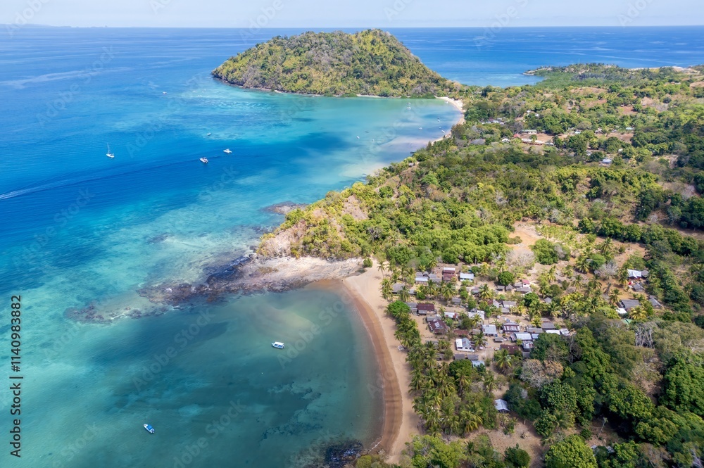 Beautiful islands of Madagascar – Nosy Sakatia - Near Nosy Be, Aerial view 