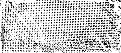 Rough, irregular texture composed of monochrome geometric elements. Overlay distressed grunge background. Abstract vector illustration. Isolated on white background. EPS10