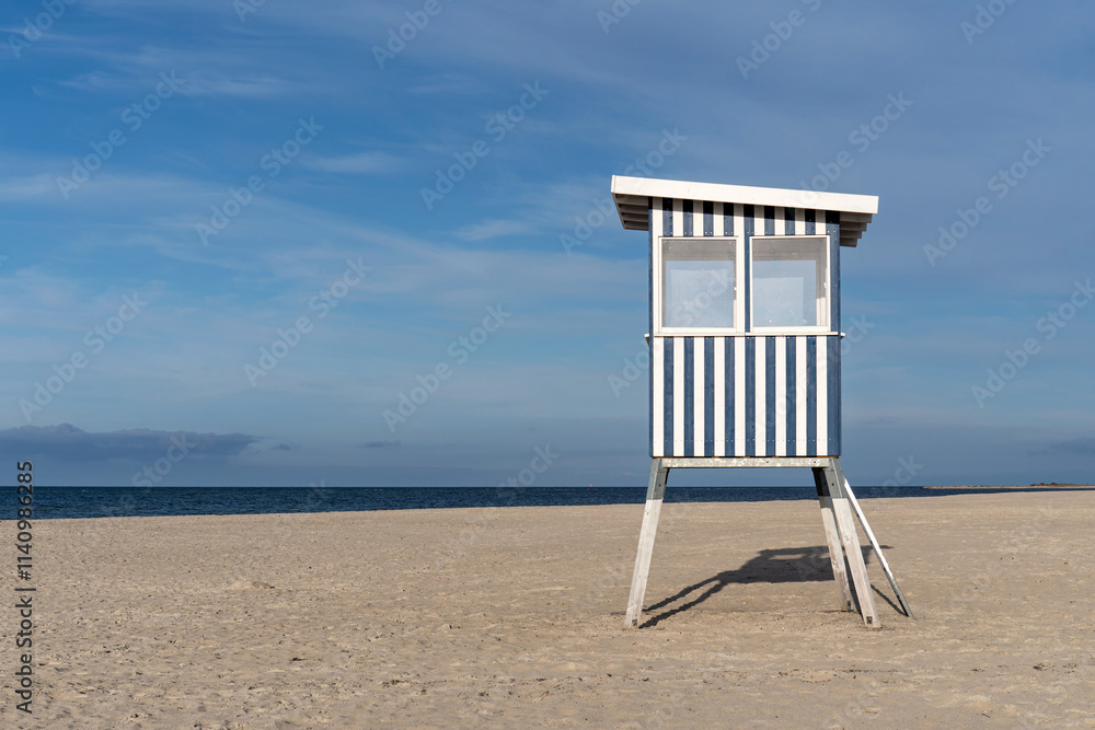 lifeguard tower on Baltic Sea beach lifeguard tower on Baltic Sea beach