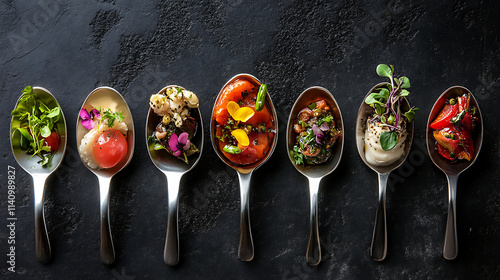 Sensory delight: amuse gueule on spoons tantalize the taste buds