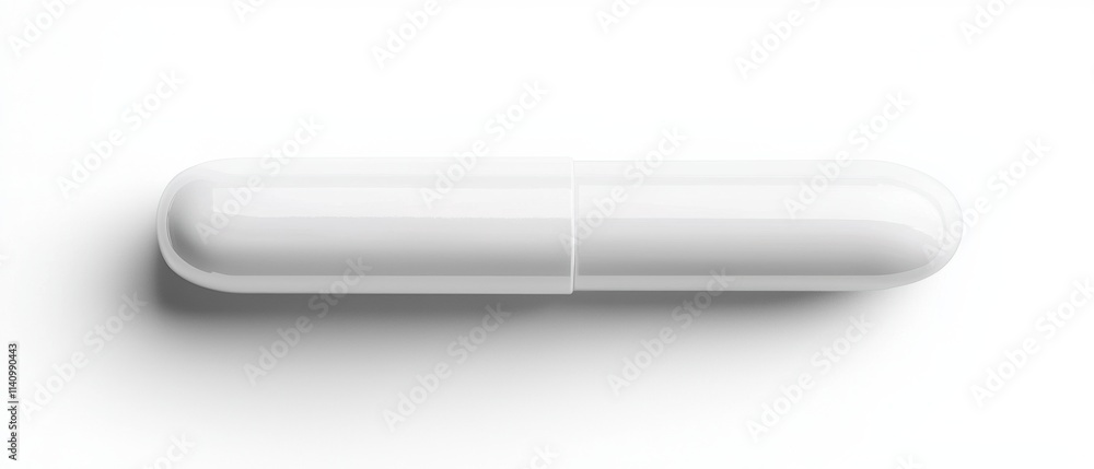 3d rendering of a white capsule or pill. the capsule is in the shape of a rectangular shape with a flat top and a curved bottom. 3d rendering of a white capsule or pill. the capsule is in the shape of a rectangular shape with a flat top and a curved bottom.