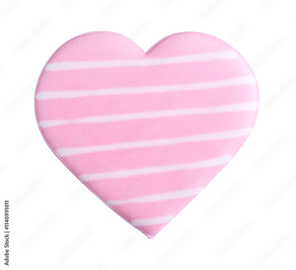 Delicious heart shaped cookie isolated on white. Valentine's Day Delicious heart shaped cookie isolated on white. Valentine's Day