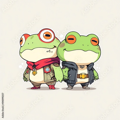 Adorable Frog Duo: A Whimsical Adventure photo