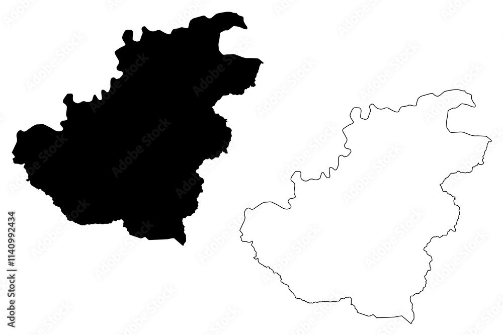 Quthing District (Districts of Lesotho, Kingdom of Lesotho) map vector illustration, scribble sketch Quthing map Quthing District (Districts of Lesotho, Kingdom of Lesotho) map vector illustration, scribble sketch Quthing map