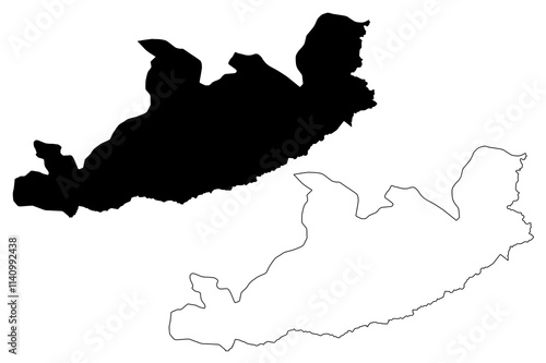 Qachas Nek District (Districts of Lesotho, Kingdom of Lesotho) map vector illustration, scribble sketch Qacha's Nek map