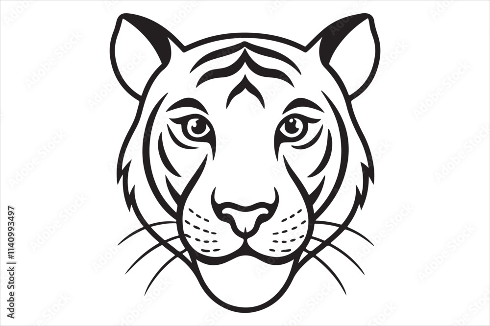 Illustration of a tiger head Illustration of a tiger head