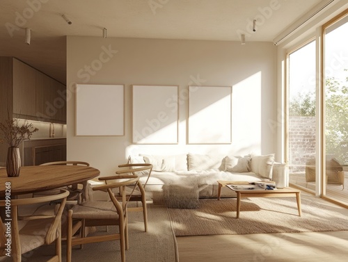 Sunlit Minimalist Living Room Interior Design