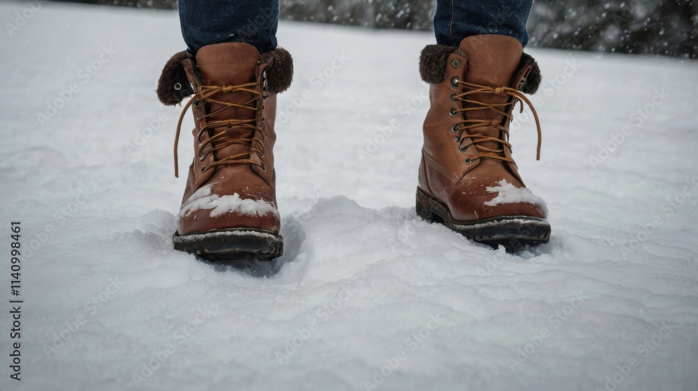 Pies de un hombre caminando sobre la nieve
Pies de un hombre caminando sobre la nieve