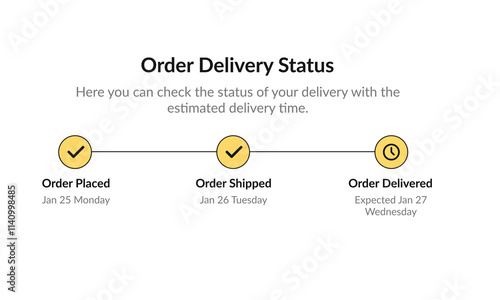 Order delivery status step by step. UI design template, vector illustration.