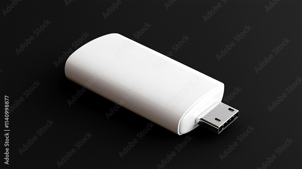Flash drive mockup isolated on black background for branding and marketing Flash drive mockup isolated on black background for branding and marketing