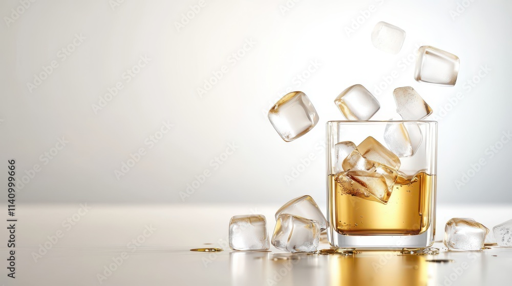 Countertop ice maker with ice cubes spilling out, displayed on white. Countertop ice maker with ice cubes spilling out, displayed on white.