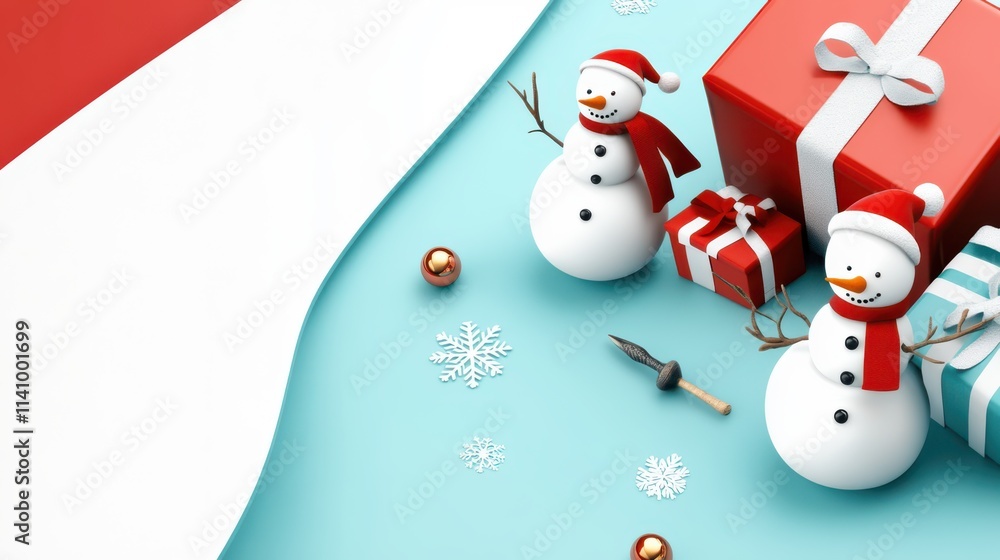 Flyers for charity events during the holidays With cheerful gift box illustrations and seasonal patterns like snowmen and walking sticks,on red and white background. Flyers for charity events during the holidays With cheerful gift box illustrations and seasonal patterns like snowmen and walking sticks,on red and white background.
