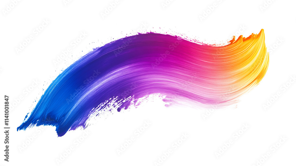 One single colorful gradient abstract smear smudge brush stroke isolated on white background One single colorful gradient abstract smear smudge brush stroke isolated on white background