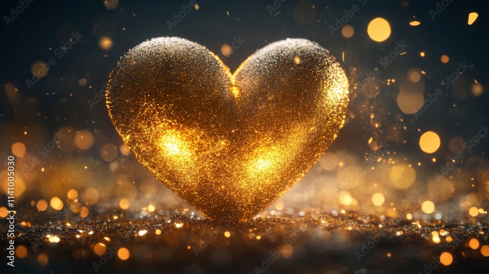 A Glittering Golden Heart Shines Brightly A Glittering Golden Heart Shines Brightly