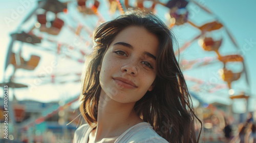 girl visiting a summer fair